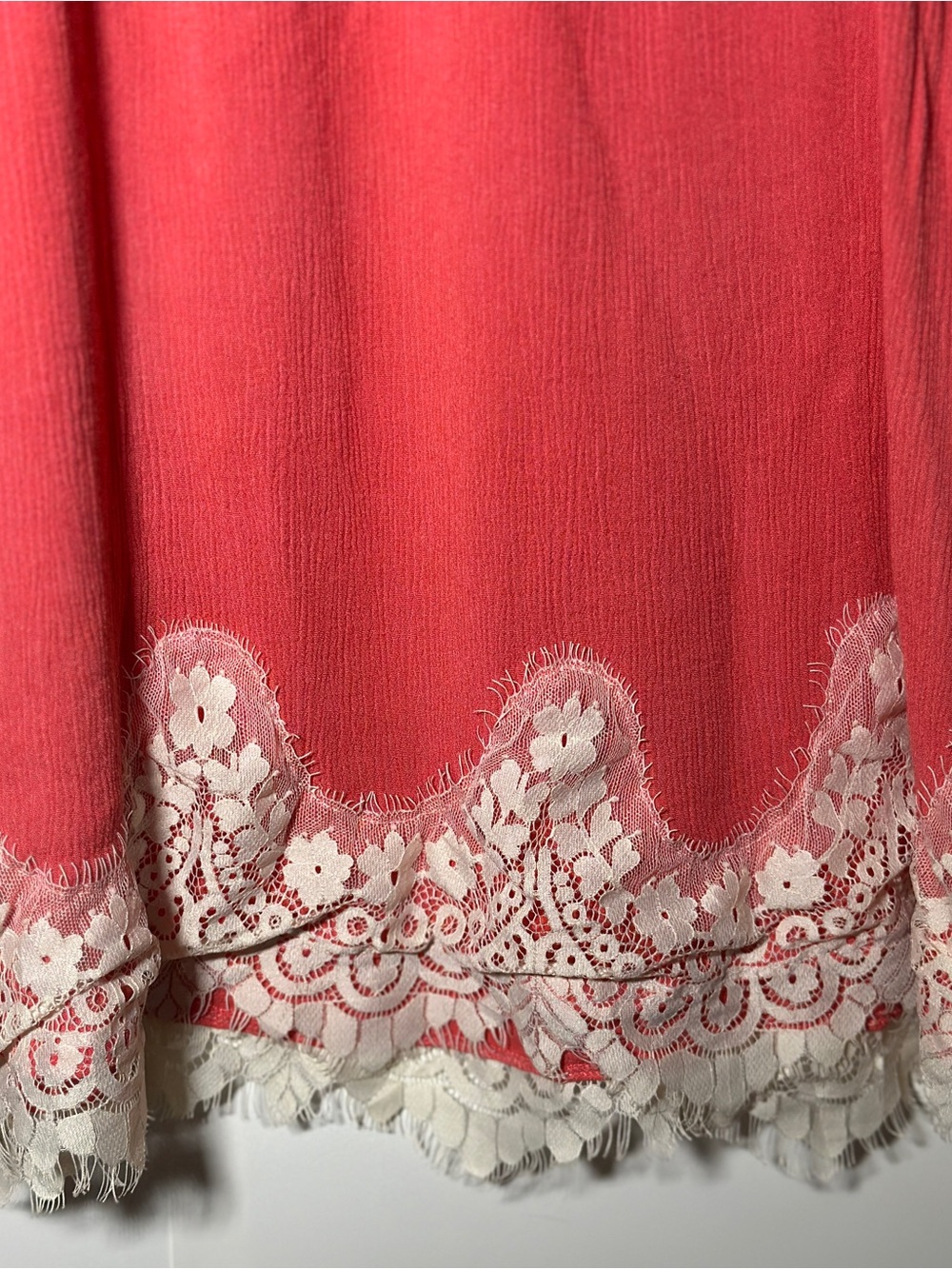 Umgee Coral Pink Lace Yoke Sleeveless mini dress - Picture 4 of 6